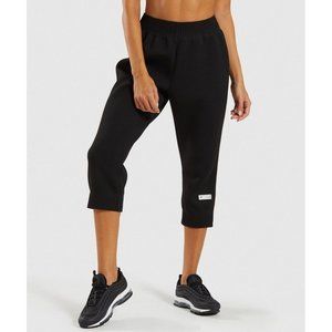NWT Gymshark Black Cropped Ruched Jogger Pants size Small Athleisure Activewear